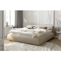 Polsterbett Fortello mit Stauraumfunktion 180x200 Stoff Marieta cappuccino