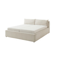 Polsterbett Malindi mit höhenverstellbarer Kopfteilfunktion 140x200 Stoff Raven creme-beige