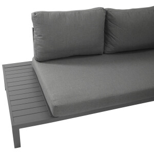 Eck-Lounge Set mit Tisch, Aluminium grau