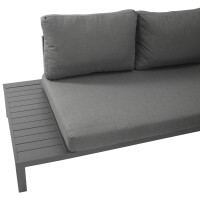 Eck-Lounge Set mit Tisch, Aluminium grau