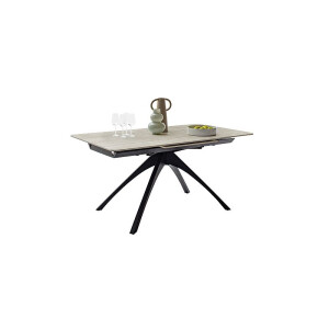 CERRITO  Esstisch Auszugtisch 160 (220) cm Natursteinoptik beige