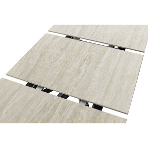 CERRITO  Esstisch Auszugtisch 160 (220) cm Natursteinoptik beige
