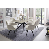 CERRITO  Esstisch Auszugtisch 160 (220) cm Natursteinoptik beige