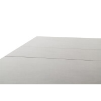 MASSARO Esstisch Tisch mit Säule 160 (210) cm Keramik Sicherheitsglas hellgrau