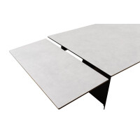 MOLINARA Esstisch Auszugtisch Wangentisch Sicherheitsglas breitenverstellbar