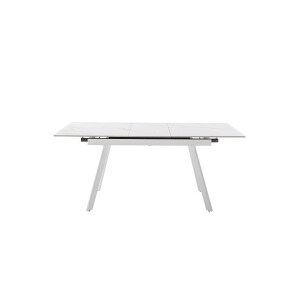PARENZO Esstisch Auszugtisch 140 (180) cm Natursteinoptik weiss