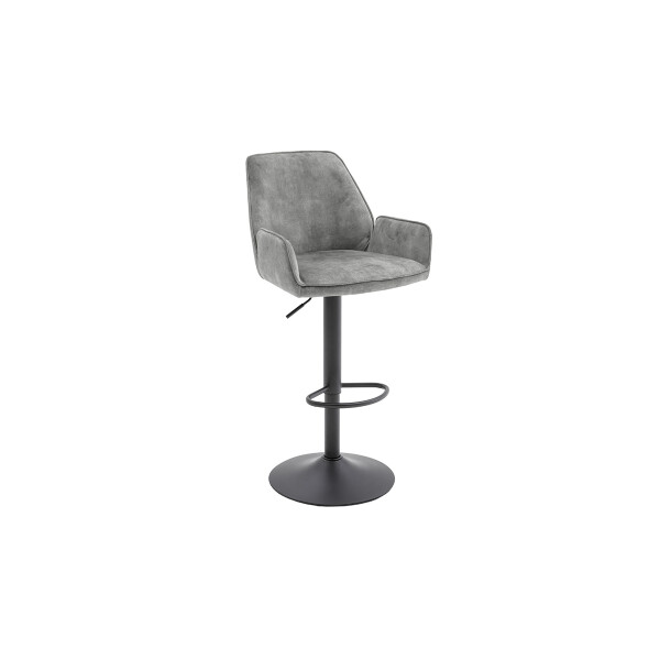 MCA Barhocker OTTAWA BAR Barstuhl mit Armlehnen Velour Optik grau