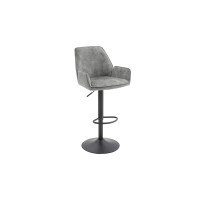 MCA Barhocker OTTAWA BAR Barstuhl mit Armlehnen Velour Optik grau