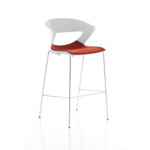 Kastel Design Barhocker Kicca 4 Fußgestell Sitz und Rücken gepolstert