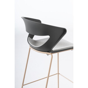 Kastel Design Barhocker Kicca 4 Fußgestell Sitz und Rücken gepolstert