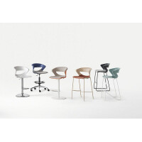 Kastel Design Barhocker Kicca 4 Fußgestell Sitz und Rücken gepolstert