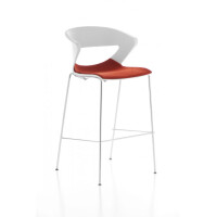 Kastel Design Barhocker Kicca 4 Fußgestell Sitz und Rücken gepolstert