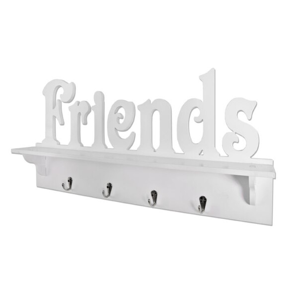Garderobenleiste Wandgarderobe Friends weiß-chrom