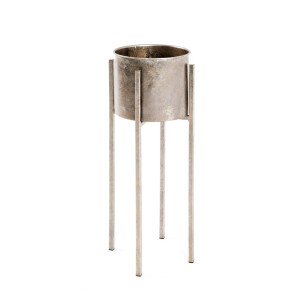 Blumensäule Blumenständer Blumentopf 2er Set Metall gold-türkis