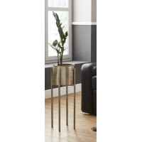 Blumensäule Blumenständer Blumentopf 2er Set Metall gold-türkis
