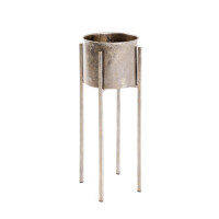 Blumensäule Blumenständer Blumentopf 2er Set Metall gold-türkis
