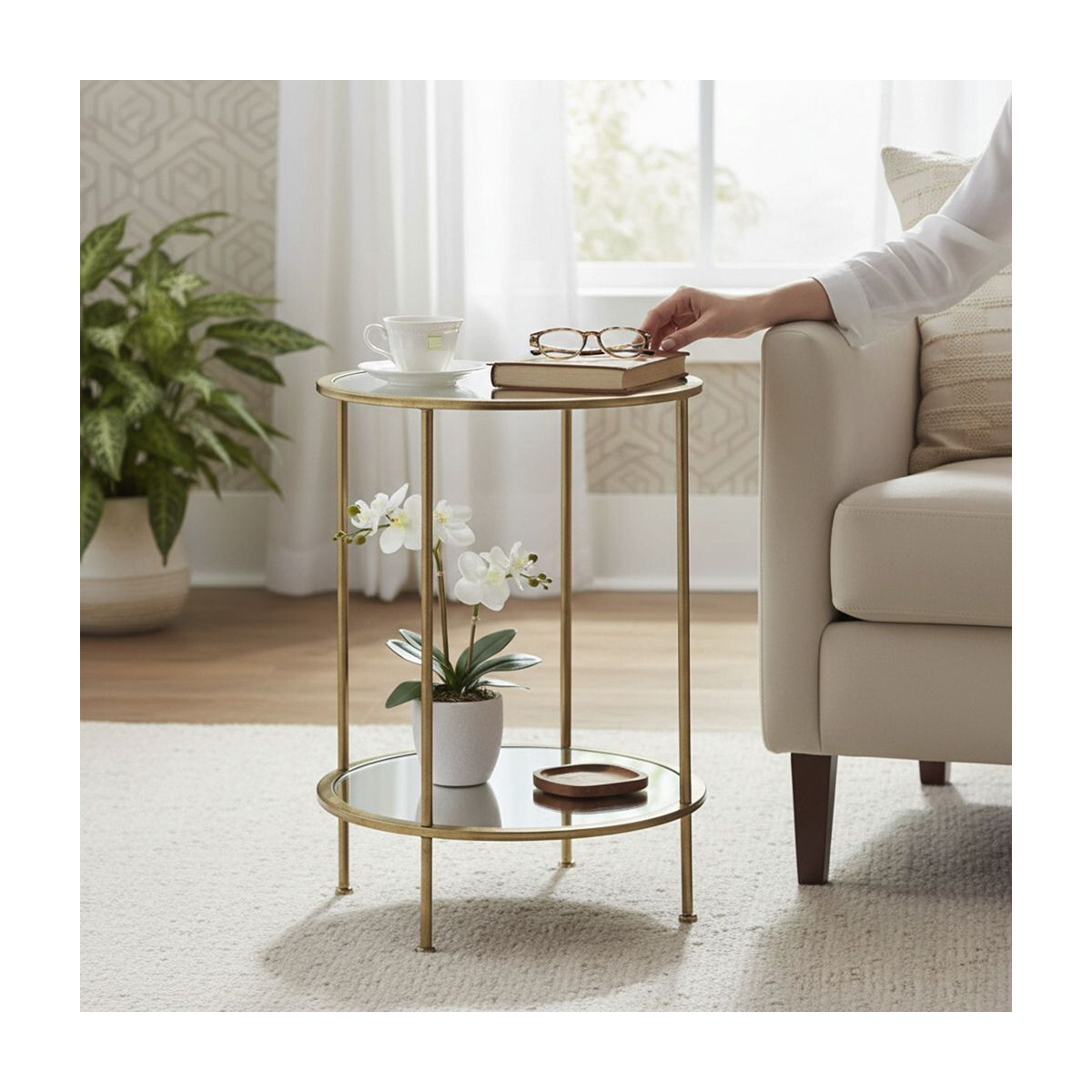 Beistelltisch Glas Faro 1 gold box