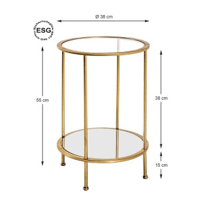 Beistelltisch Glas Faro 1 gold