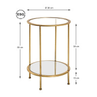 Beistelltisch Glas Faro 1 gold