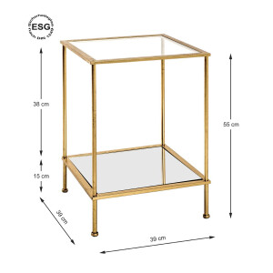 Beistelltisch Glas Faro 2 gold