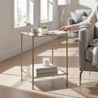 Beistelltisch Glas Faro 2 gold