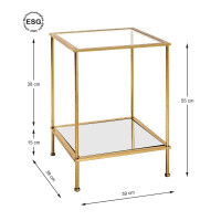 Beistelltisch Glas Faro 2 gold
