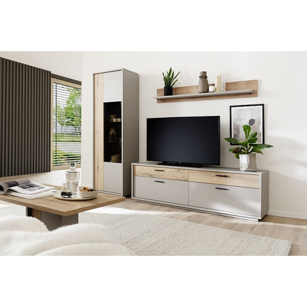 VALDIVIA Wohnkombination 1 W01 Basalt & Eiche Evoke