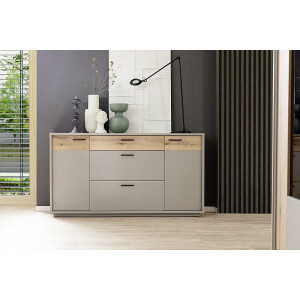 VALDIVIA Sideboard  T01 Basalt & Eiche Evoke