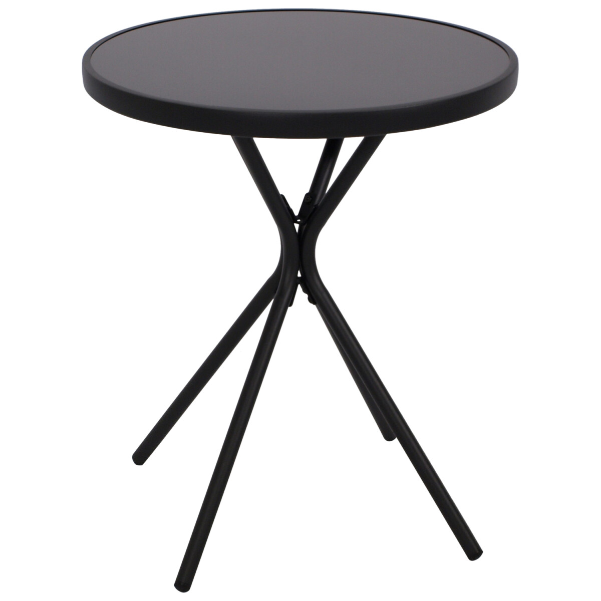 Bistrotisch 60cm rund, Metall + Glasplatte
