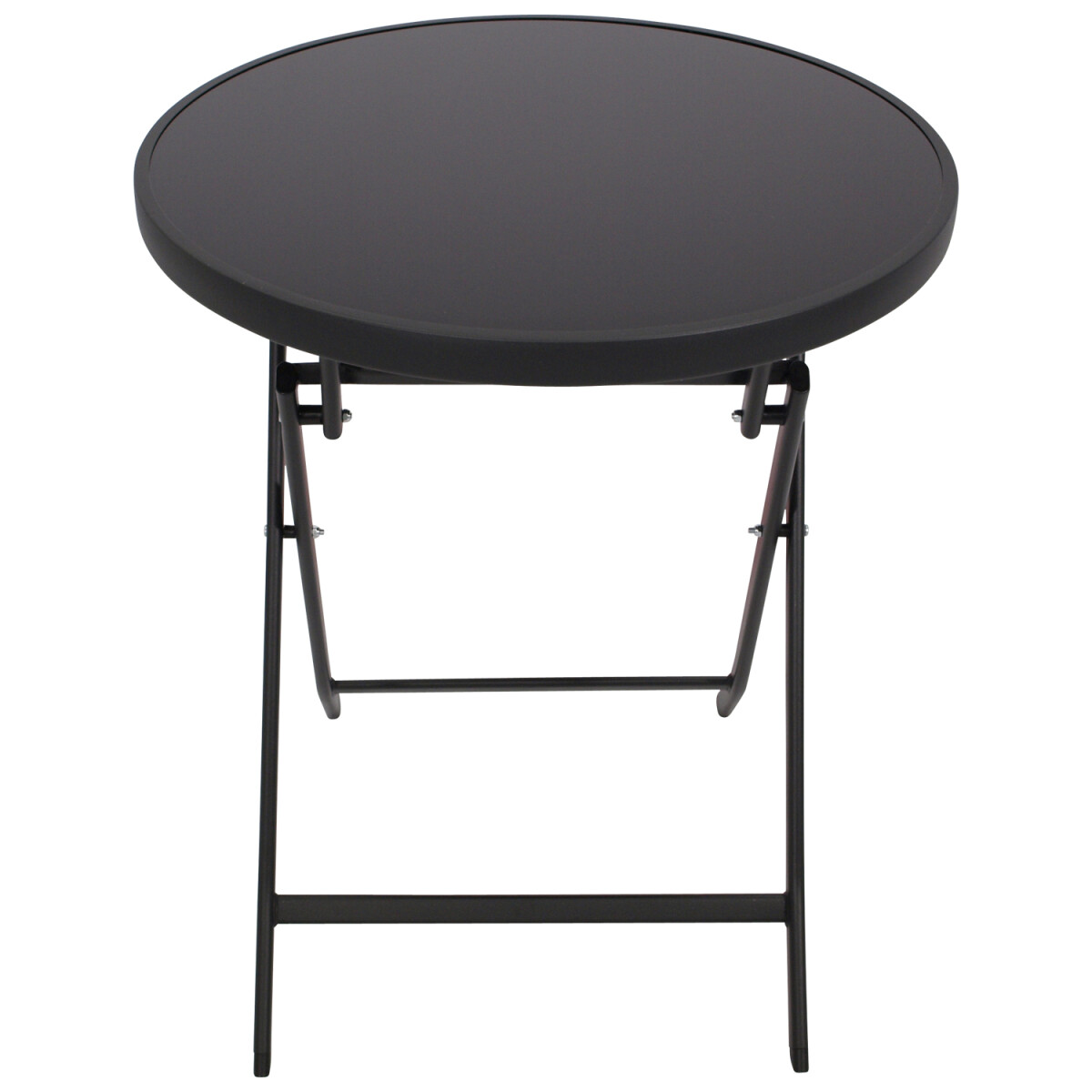 Bistro-Klapptisch 60cm rund, Metall + Glasplatte