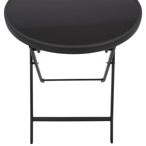 Bistro-Klapptisch 60cm rund, Metall + Glasplatte