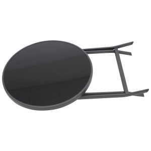 Bistro-Klapptisch 60cm rund, Metall + Glasplatte