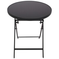 Bistro-Klapptisch 60cm rund, Metall + Glasplatte