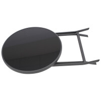 Bistro-Klapptisch 60cm rund, Metall + Glasplatte