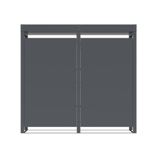 Mülltonnenbox 2-er für 120L + 240L Tonnen, Stahl anthrazit, mit Pflanzkasten