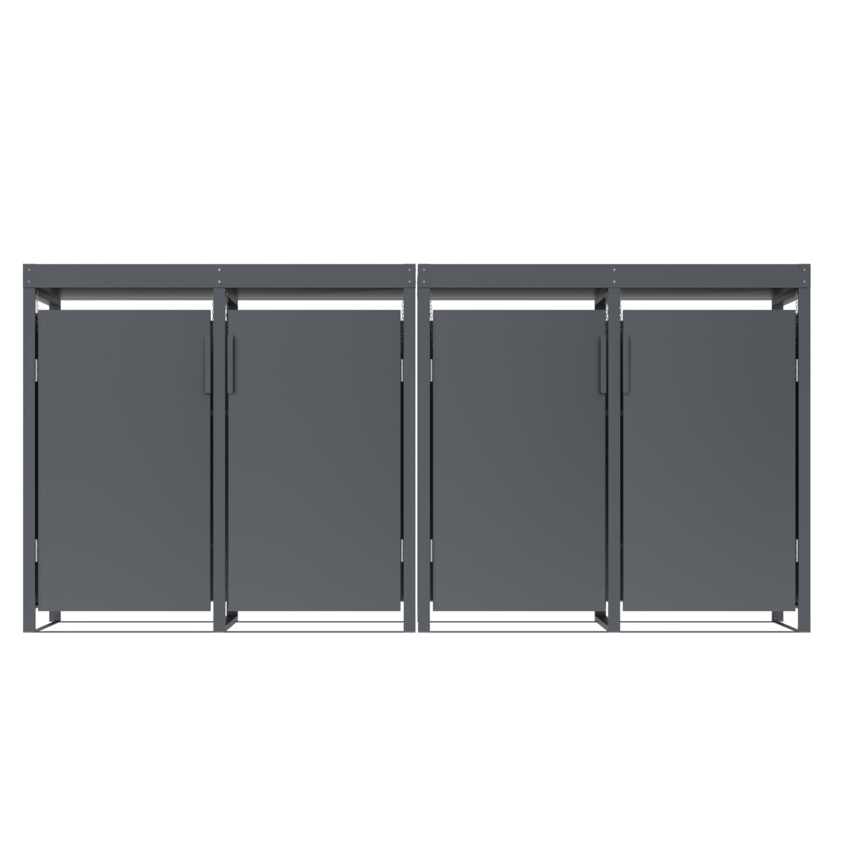Mülltonnenbox 4-er für 120L + 240L Tonnen, Stahl a