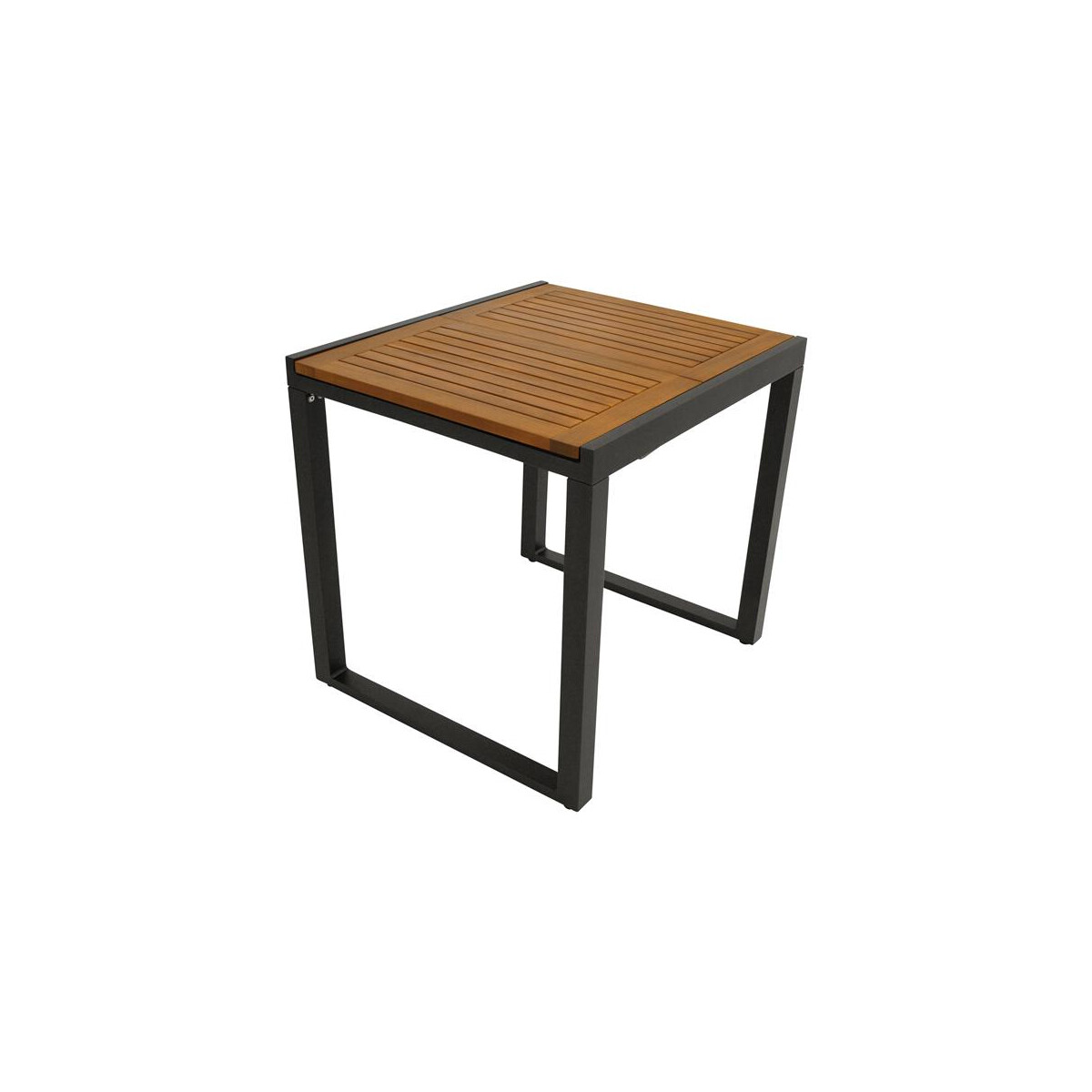 Balkon-Ausziehtisch 80/120x70cm Alu + Akazie, Kufengestell