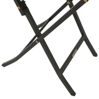 Bistro-Klapptisch 61cm rund, Stahl schwarz + Akazie