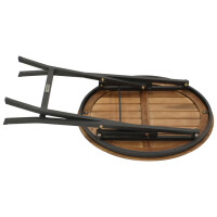 Bistro-Klapptisch 61cm rund, Stahl schwarz + Akazie