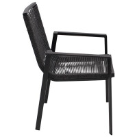 Gartensessel Stapelsessel Aluminium + Rope anthrazit, 4-er Set