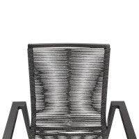 Gartensessel Stapelsessel Aluminium + Rope anthrazit, 4-er Set