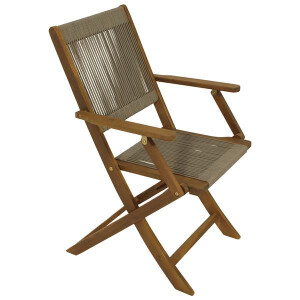 Gartensessel Klappsessel, Akazie + Rope, 2-er Set