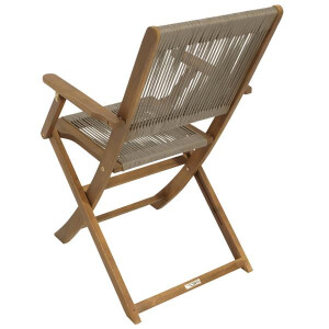 Gartensessel Klappsessel, Akazie + Rope, 2-er Set
