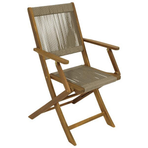 Gartensessel Klappsessel, Akazie + Rope, 2-er Set