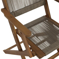 Gartensessel Klappsessel, Akazie + Rope, 2-er Set