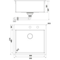 Einbauspüle Corno Piu PR4, Spüle, Edelstahl