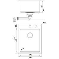 Einbauspüle Corno Piu PR2, Spüle, Edelstahl