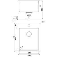 Einbauspüle Corno Basso PR2, Spüle, Edelstahl