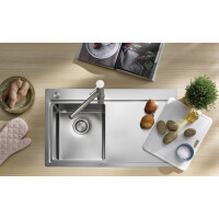 Einbauspüle Corno Ora, Spüle, Edelstahl, Becken links