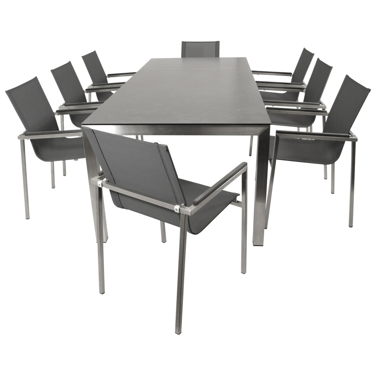 Garnitur Sitzgruppe 9-teilig, Edelstahl  box